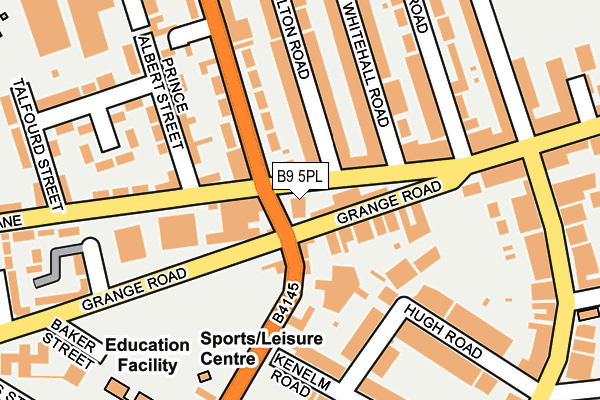 B9 5PL map - OS OpenMap – Local (Ordnance Survey)