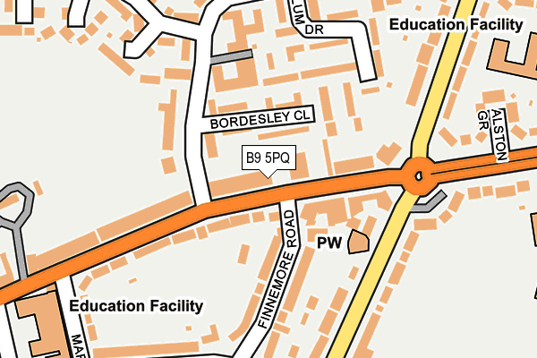 B9 5PQ map - OS OpenMap – Local (Ordnance Survey)