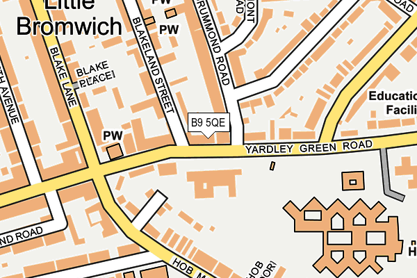 B9 5QE map - OS OpenMap – Local (Ordnance Survey)