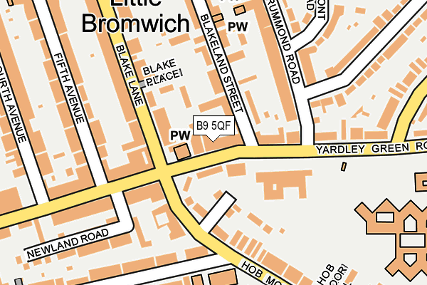 B9 5QF map - OS OpenMap – Local (Ordnance Survey)