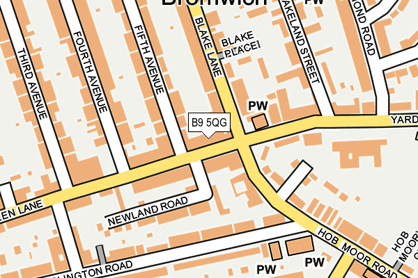 B9 5QG map - OS OpenMap – Local (Ordnance Survey)