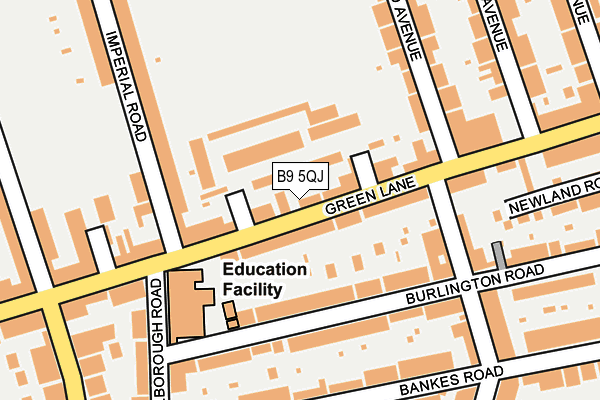 B9 5QJ map - OS OpenMap – Local (Ordnance Survey)