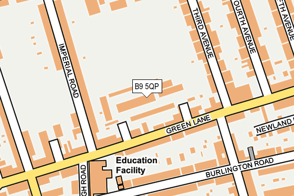 B9 5QP map - OS OpenMap – Local (Ordnance Survey)