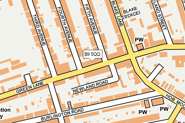 B9 5QQ map - OS OpenMap – Local (Ordnance Survey)