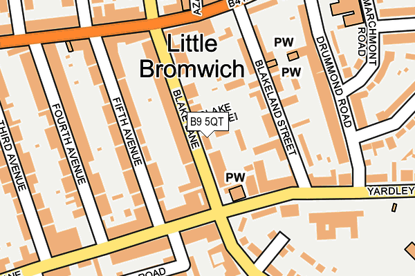 B9 5QT map - OS OpenMap – Local (Ordnance Survey)