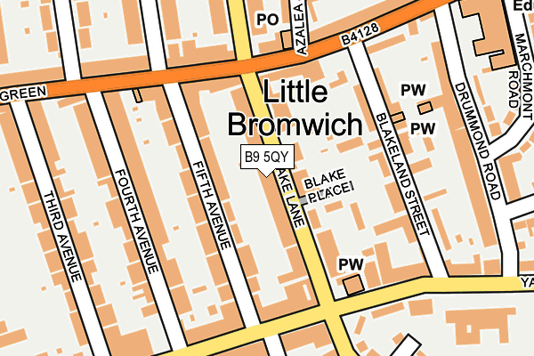 B9 5QY map - OS OpenMap – Local (Ordnance Survey)