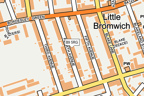 B9 5RG map - OS OpenMap – Local (Ordnance Survey)