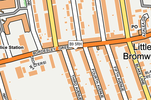 B9 5RH map - OS OpenMap – Local (Ordnance Survey)