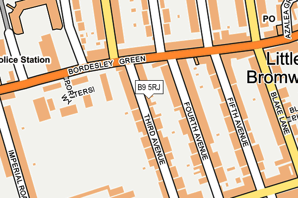 B9 5RJ map - OS OpenMap – Local (Ordnance Survey)