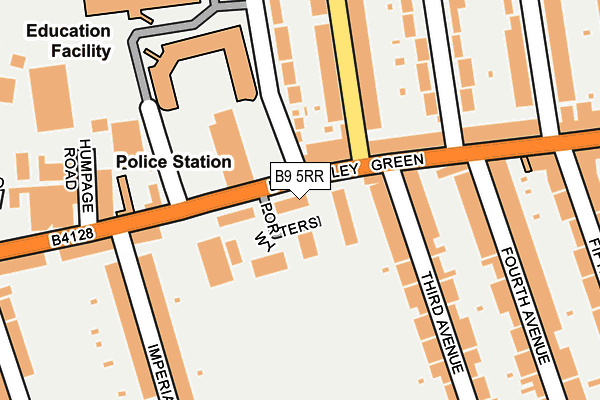 B9 5RR map - OS OpenMap – Local (Ordnance Survey)