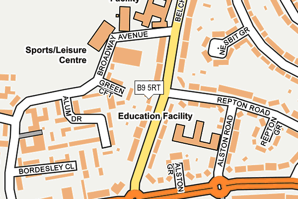 B9 5RT map - OS OpenMap – Local (Ordnance Survey)