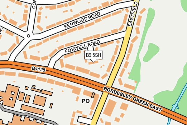 B9 5SH map - OS OpenMap – Local (Ordnance Survey)