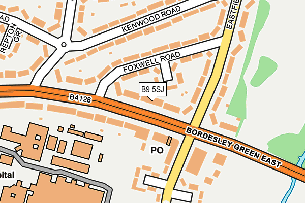 B9 5SJ map - OS OpenMap – Local (Ordnance Survey)