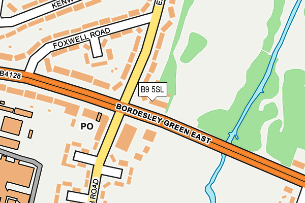 B9 5SL map - OS OpenMap – Local (Ordnance Survey)