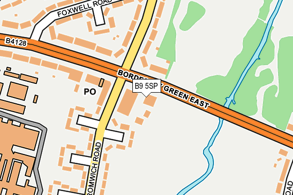 B9 5SP map - OS OpenMap – Local (Ordnance Survey)