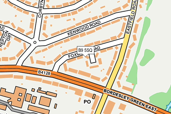 B9 5SQ map - OS OpenMap – Local (Ordnance Survey)