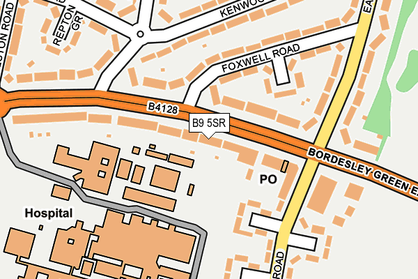 B9 5SR map - OS OpenMap – Local (Ordnance Survey)