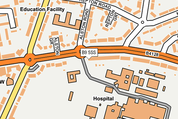 B9 5SS map - OS OpenMap – Local (Ordnance Survey)