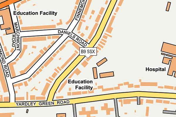 B9 5SX map - OS OpenMap – Local (Ordnance Survey)