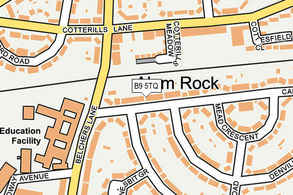 B9 5TQ map - OS OpenMap – Local (Ordnance Survey)