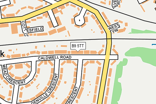 B9 5TT map - OS OpenMap – Local (Ordnance Survey)