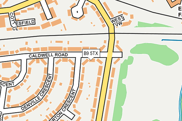 B9 5TX map - OS OpenMap – Local (Ordnance Survey)
