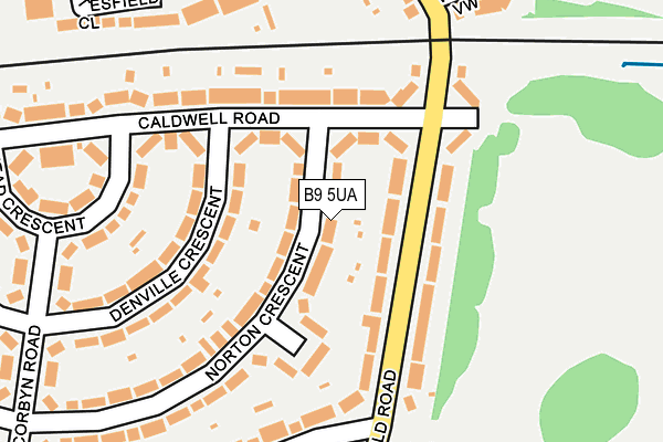 B9 5UA map - OS OpenMap – Local (Ordnance Survey)