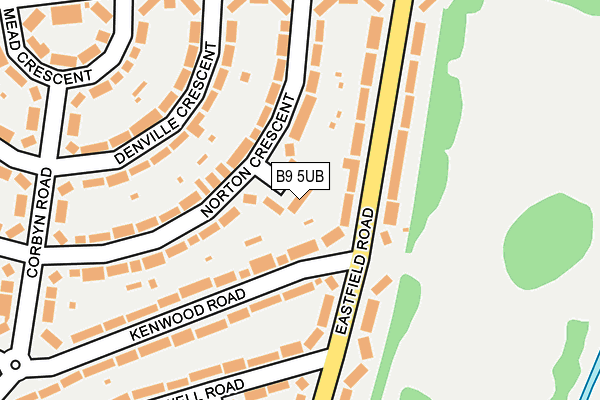 B9 5UB map - OS OpenMap – Local (Ordnance Survey)