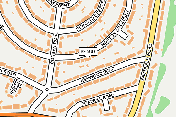 B9 5UD map - OS OpenMap – Local (Ordnance Survey)