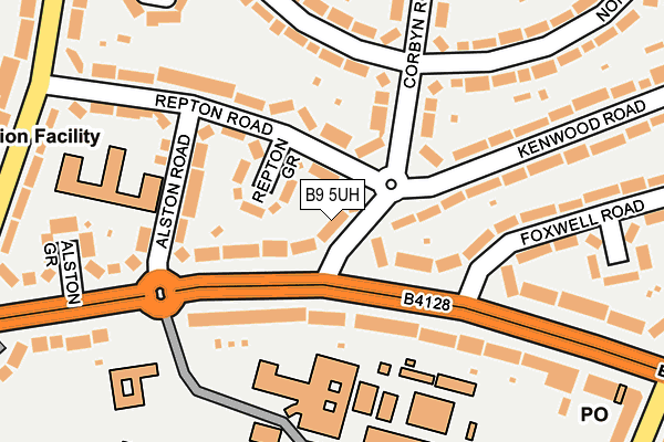 B9 5UH map - OS OpenMap – Local (Ordnance Survey)