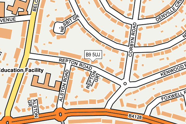 B9 5UJ map - OS OpenMap – Local (Ordnance Survey)
