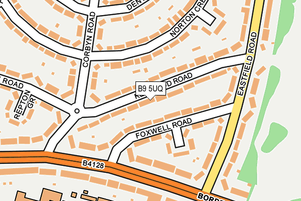 B9 5UQ map - OS OpenMap – Local (Ordnance Survey)