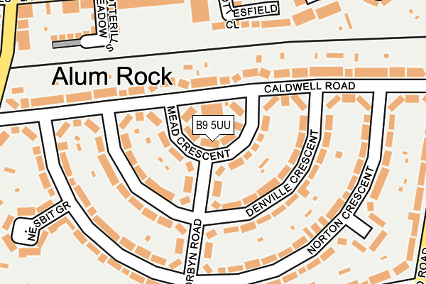 B9 5UU map - OS OpenMap – Local (Ordnance Survey)