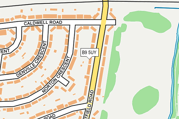 B9 5UY map - OS OpenMap – Local (Ordnance Survey)