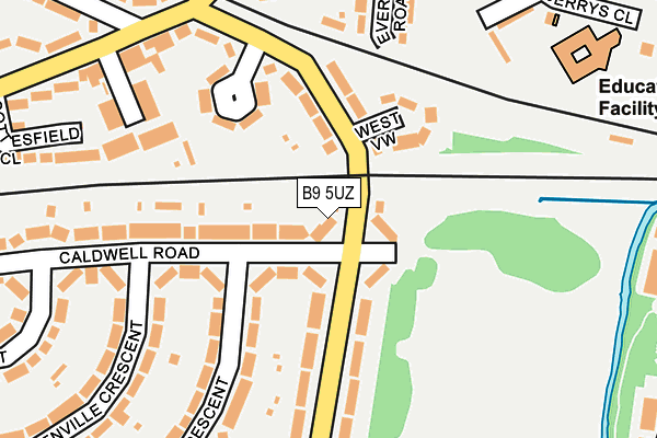 B9 5UZ map - OS OpenMap – Local (Ordnance Survey)