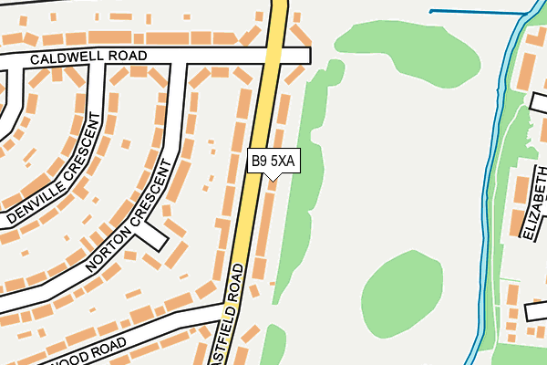 B9 5XA map - OS OpenMap – Local (Ordnance Survey)