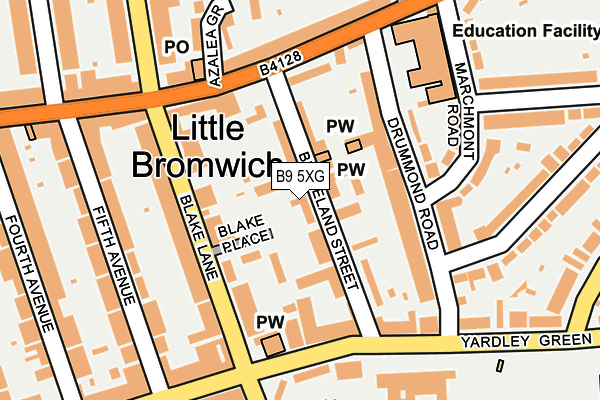 B9 5XG map - OS OpenMap – Local (Ordnance Survey)