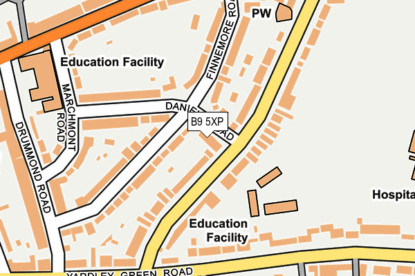 B9 5XP map - OS OpenMap – Local (Ordnance Survey)