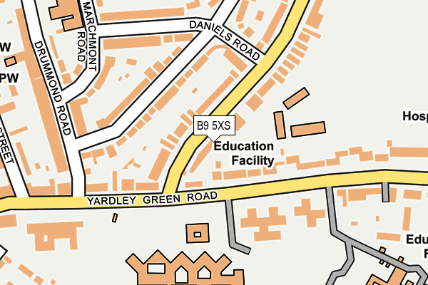 B9 5XS map - OS OpenMap – Local (Ordnance Survey)