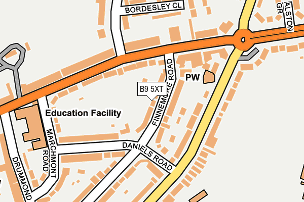 B9 5XT map - OS OpenMap – Local (Ordnance Survey)