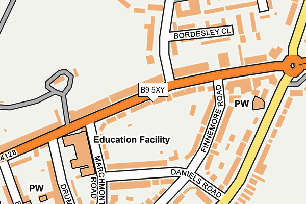 B9 5XY map - OS OpenMap – Local (Ordnance Survey)