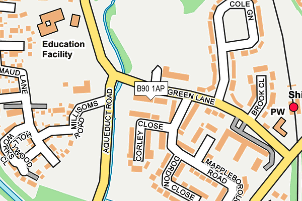 B90 1AP map - OS OpenMap – Local (Ordnance Survey)