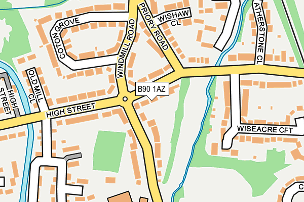 B90 1AZ map - OS OpenMap – Local (Ordnance Survey)