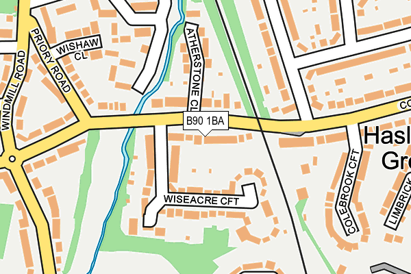 B90 1BA map - OS OpenMap – Local (Ordnance Survey)