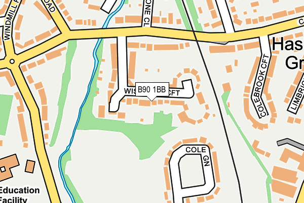 B90 1BB map - OS OpenMap – Local (Ordnance Survey)