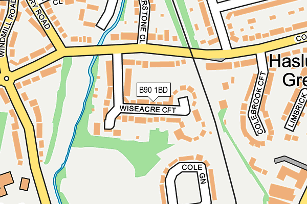 B90 1BD map - OS OpenMap – Local (Ordnance Survey)