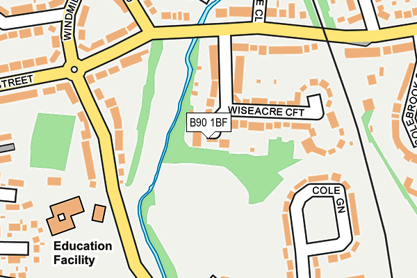B90 1BF map - OS OpenMap – Local (Ordnance Survey)