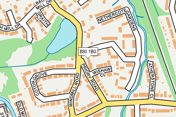 B90 1BG map - OS OpenMap – Local (Ordnance Survey)