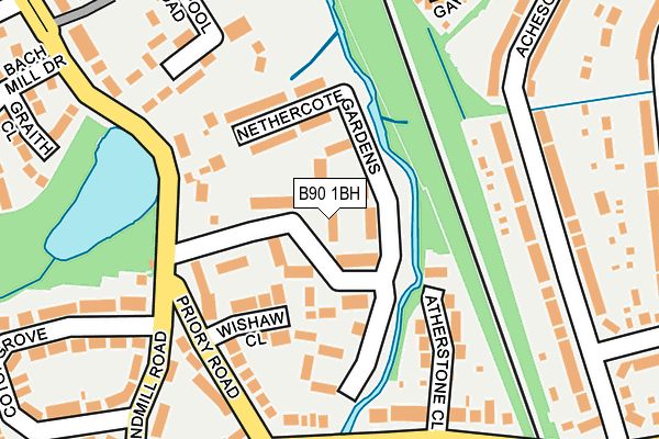 B90 1BH map - OS OpenMap – Local (Ordnance Survey)