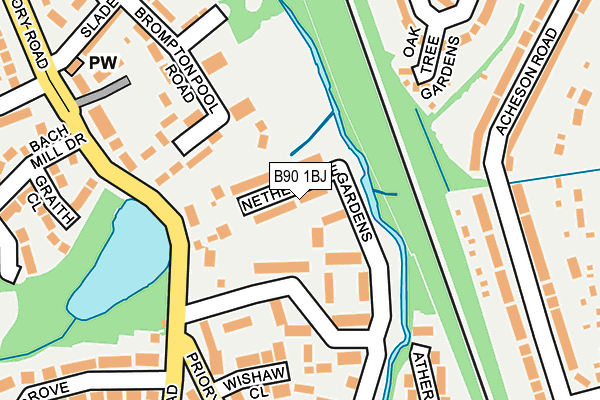 B90 1BJ map - OS OpenMap – Local (Ordnance Survey)